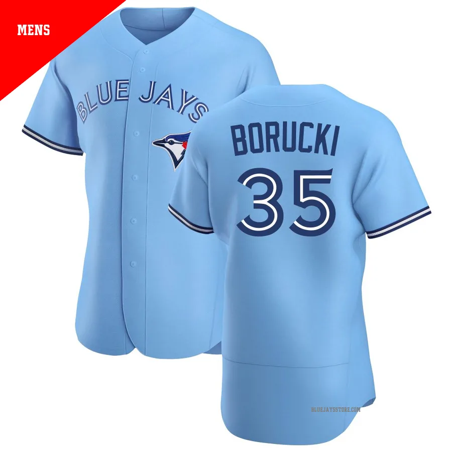 Men's Toronto Blue Jays Ryan Borucki ＃35 Blue Authentic Powder Alternate Jersey
