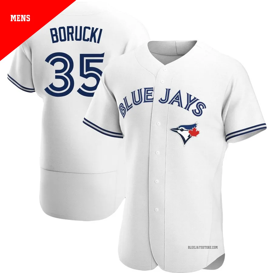 Men's Toronto Blue Jays Ryan Borucki ＃35 White Authentic Home Jersey