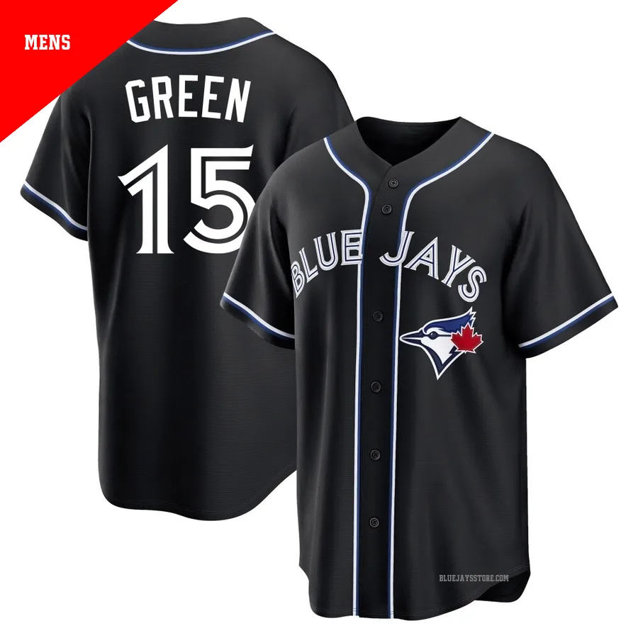 Men's Toronto Blue Jays Shawn Green ＃15 Black Replica Fashion Out Jersey