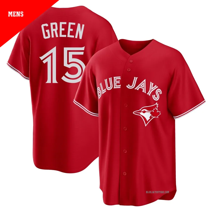 Men's Toronto Blue Jays Shawn Green ＃15 Red Replica Canada Day Jersey