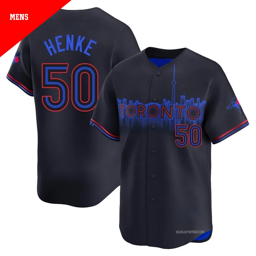 Men's Toronto Blue Jays Tom Henke ＃50 Black Limited 2024 City Connect Jersey