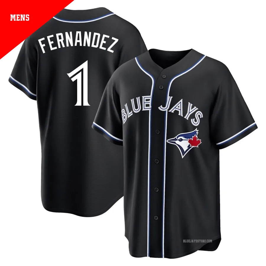 Men's Toronto Blue Jays Tony Fernandez ＃1 Black Replica Fashion Out Jersey