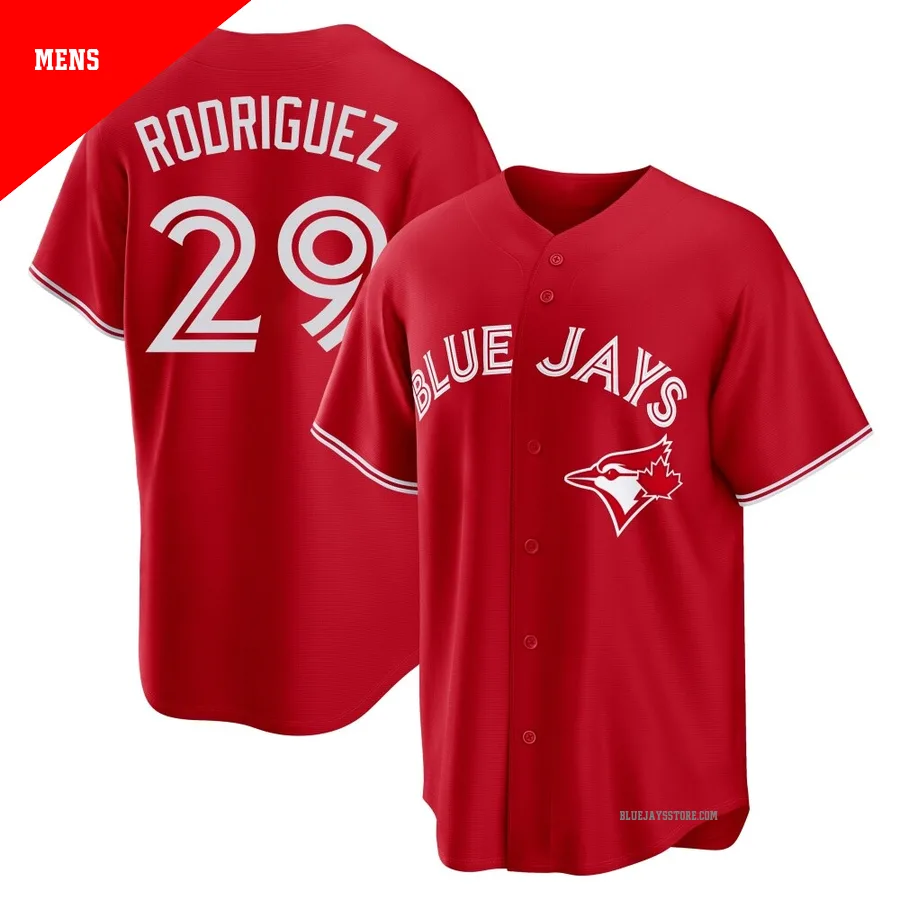 Men's Toronto Blue Jays Yariel Rodriguez ＃29 Red Replica Canada Day Jersey