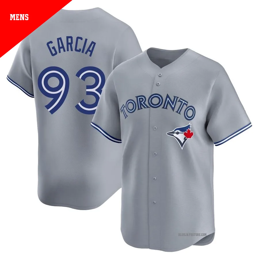 Men's Toronto Blue Jays Yimi Garcia ＃93 Gray Limited Away Jersey
