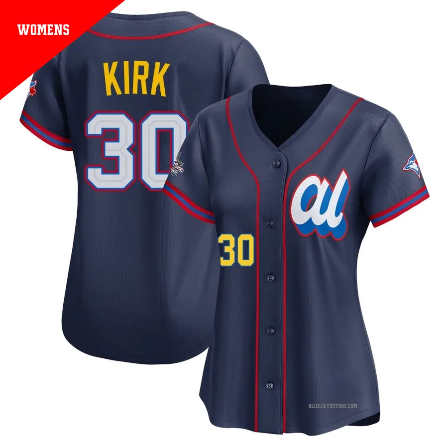 Women's Toronto Blue Jays Alejandro Kirk ＃30 Navy Limited American League 2025 All-Star Edition Jersey