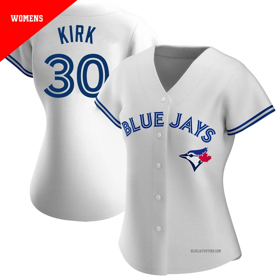 Women's Toronto Blue Jays Alejandro Kirk ＃30 White Replica Home Jersey