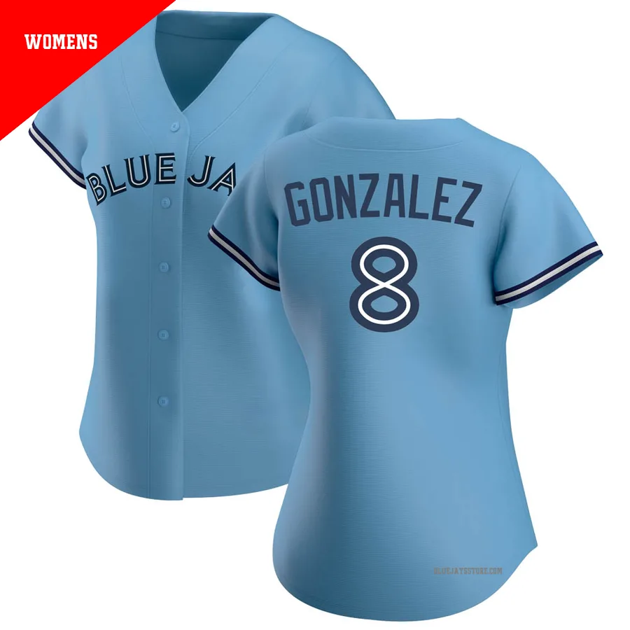 Women's Toronto Blue Jays Alex Gonzalez ＃8 Blue Replica Jersey