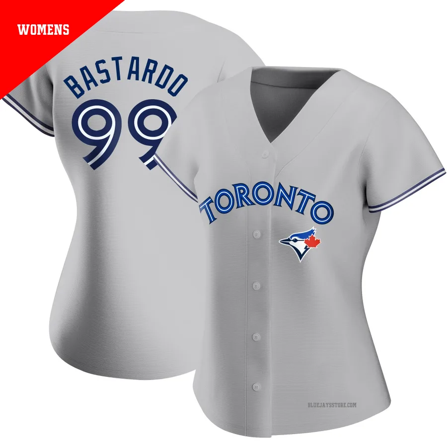 Women's Toronto Blue Jays Angel Bastardo ＃99 Gray Authentic Road Jersey