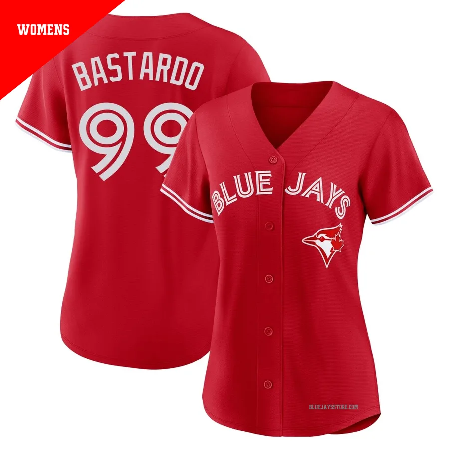 Women's Toronto Blue Jays Angel Bastardo ＃99 Red Replica Canada Day Jersey