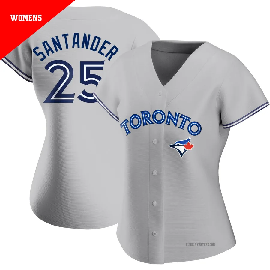 Women's Toronto Blue Jays Anthony Santander ＃25 Gray Authentic Road Jersey