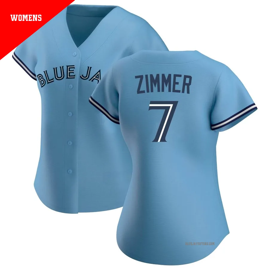 Women's Toronto Blue Jays Bradley Zimmer ＃7 Blue Replica Jersey