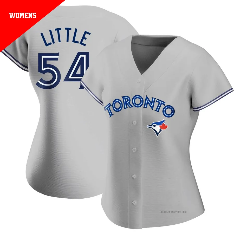 Women's Toronto Blue Jays Brendon Little ＃54 Gray Replica Road Jersey