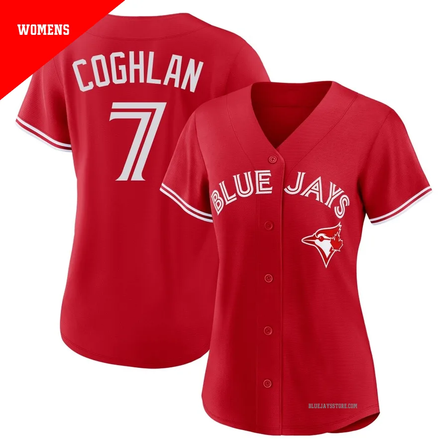Women's Toronto Blue Jays Chris Coghlan ＃7 Red Replica Canada Day Jersey