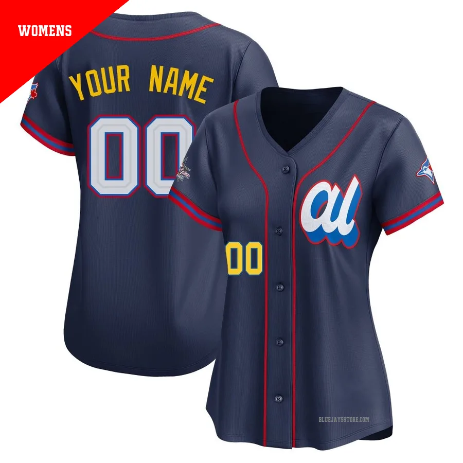 Women's Toronto Blue Jays Custom ＃00 Navy Limited American League 2025 All-Star Edition Jersey