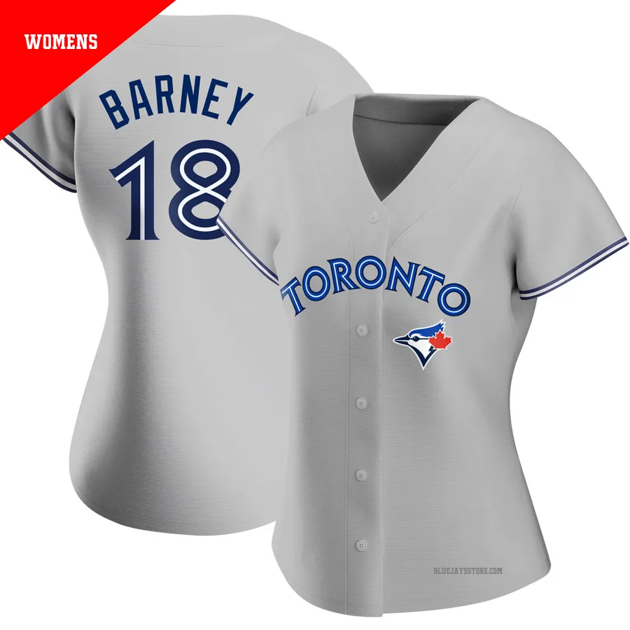 Women's Toronto Blue Jays Darwin Barney ＃18 Gray Authentic Road Jersey