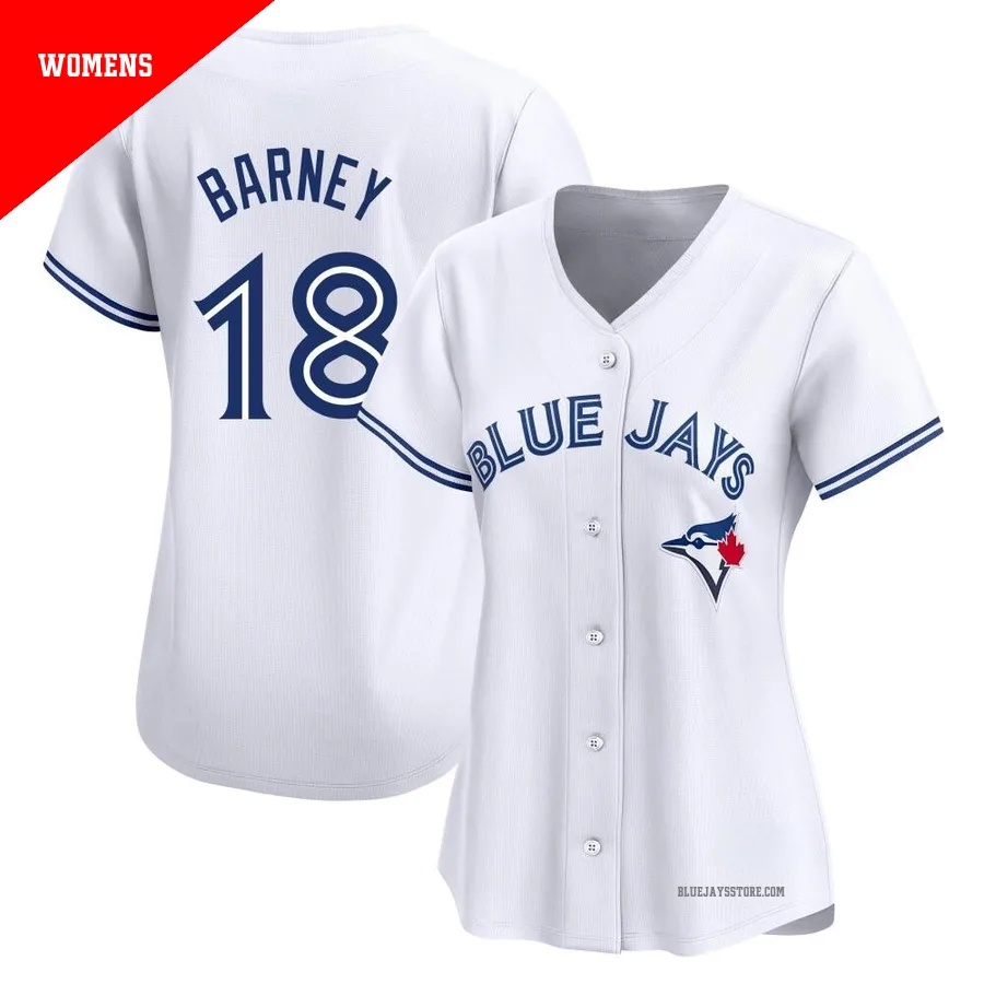 Women's Toronto Blue Jays Darwin Barney ＃18 White Limited Home Jersey