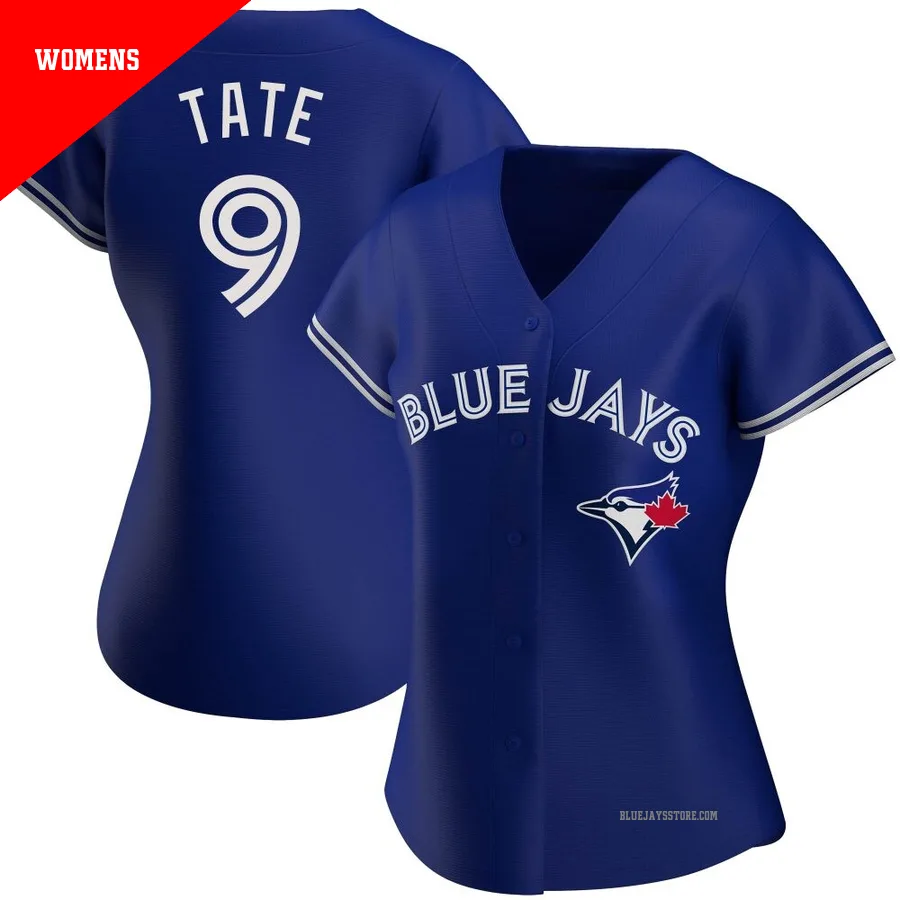 Women's Toronto Blue Jays Dillon Tate ＃9 Royal Replica Alternate Jersey