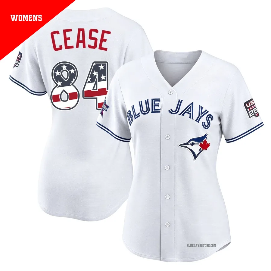 Women's Toronto Blue Jays Dylan Cease ＃84 White Limited 2026 All-Star Edition Stars & Stripes Stadium Jersey