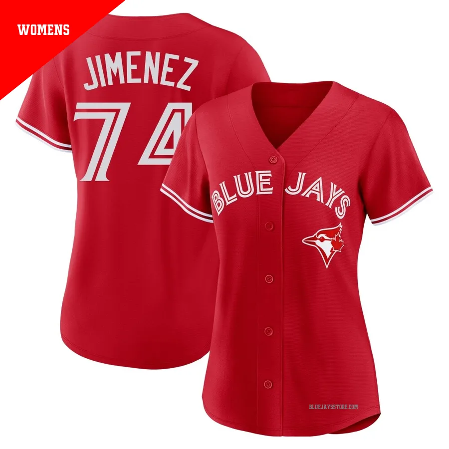 Women's Toronto Blue Jays Eloy Jimenez ＃74 Red Replica Canada Day Jersey
