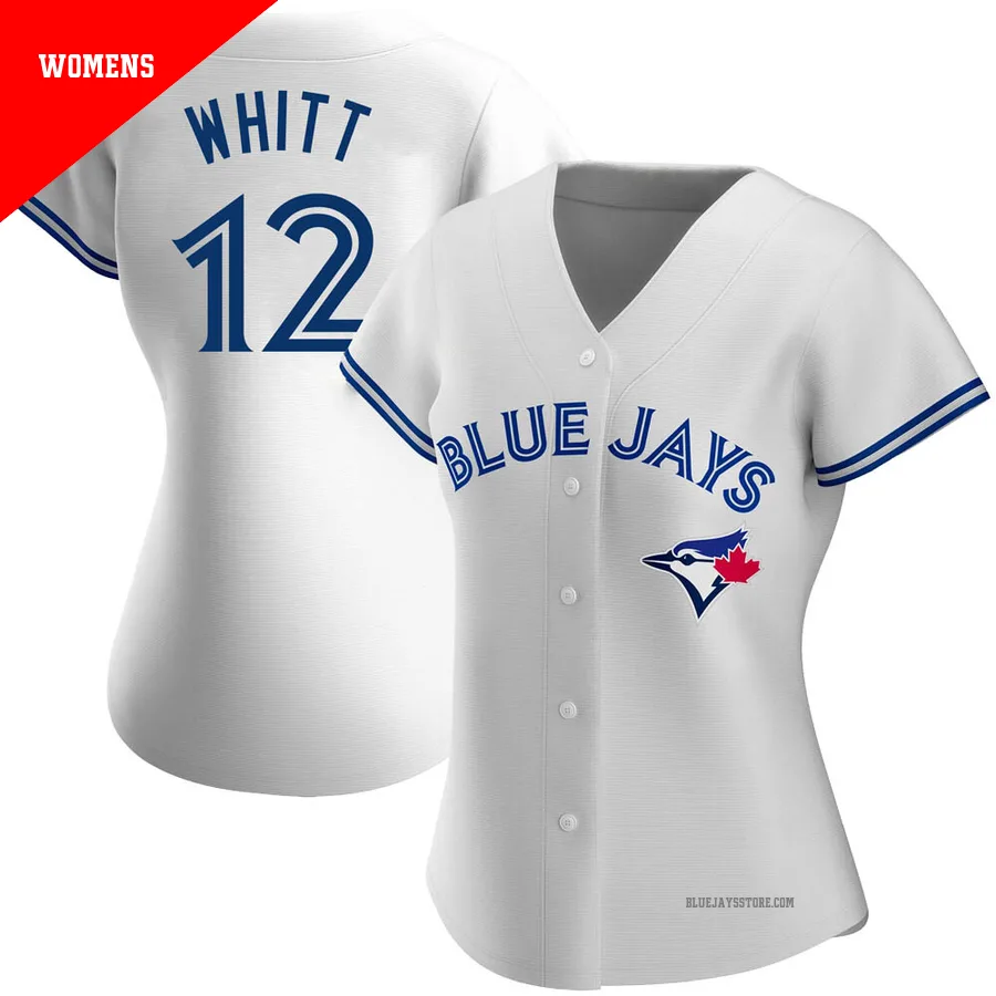 Women's Toronto Blue Jays Ernie Whitt ＃12 White Replica Home Jersey