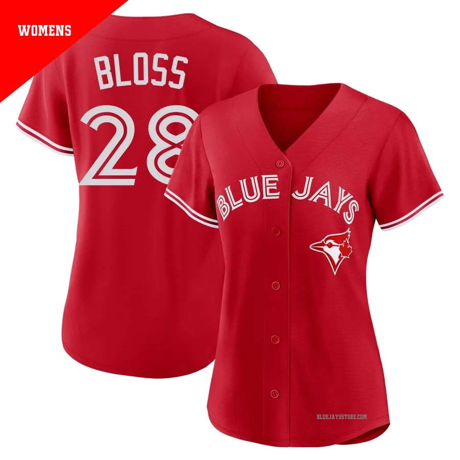 Women's Toronto Blue Jays Jake Bloss ＃28 Red Replica Canada Day Jersey