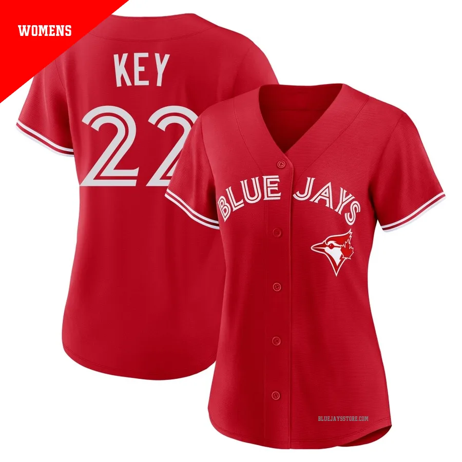 Women's Toronto Blue Jays Jimmy Key ＃22 Red Replica Canada Day Jersey
