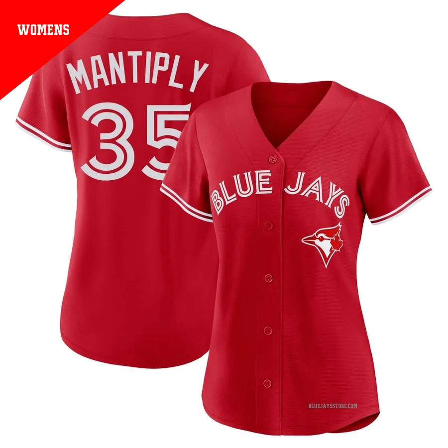 Women's Toronto Blue Jays Joe Mantiply ＃35 Red Replica Canada Day Jersey