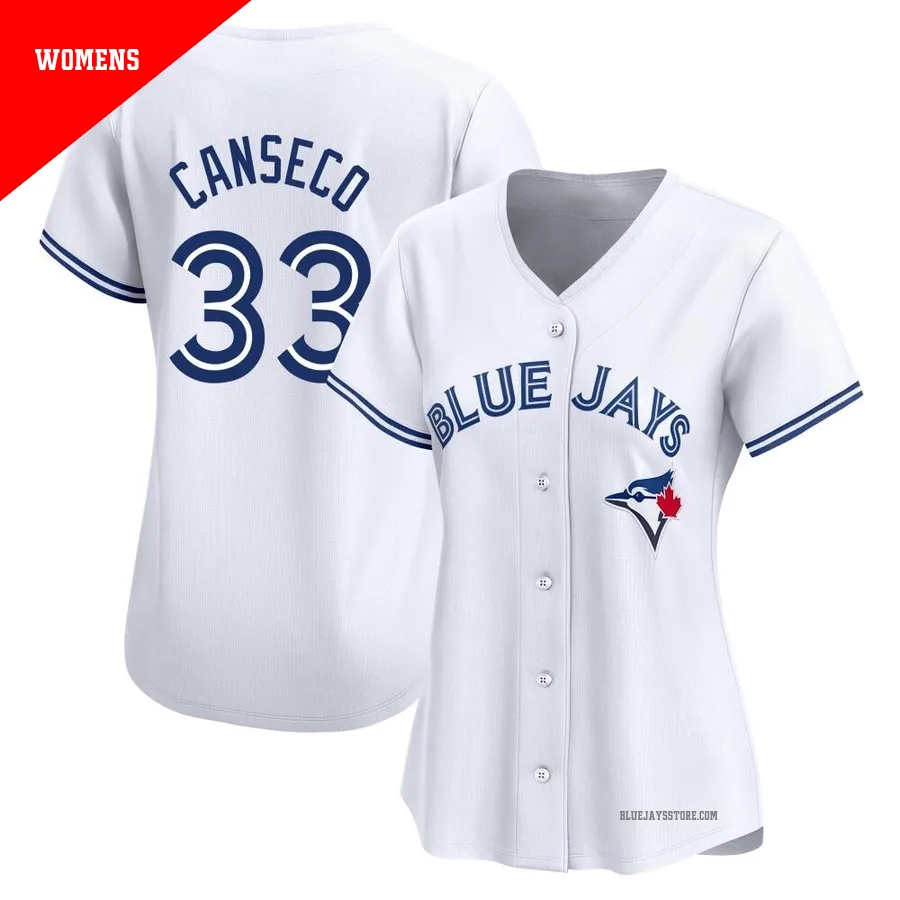 Women's Toronto Blue Jays Jose Canseco ＃33 White Limited Home Jersey