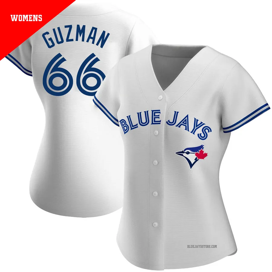 Women's Toronto Blue Jays Juan Guzman ＃66 White Replica Home Jersey