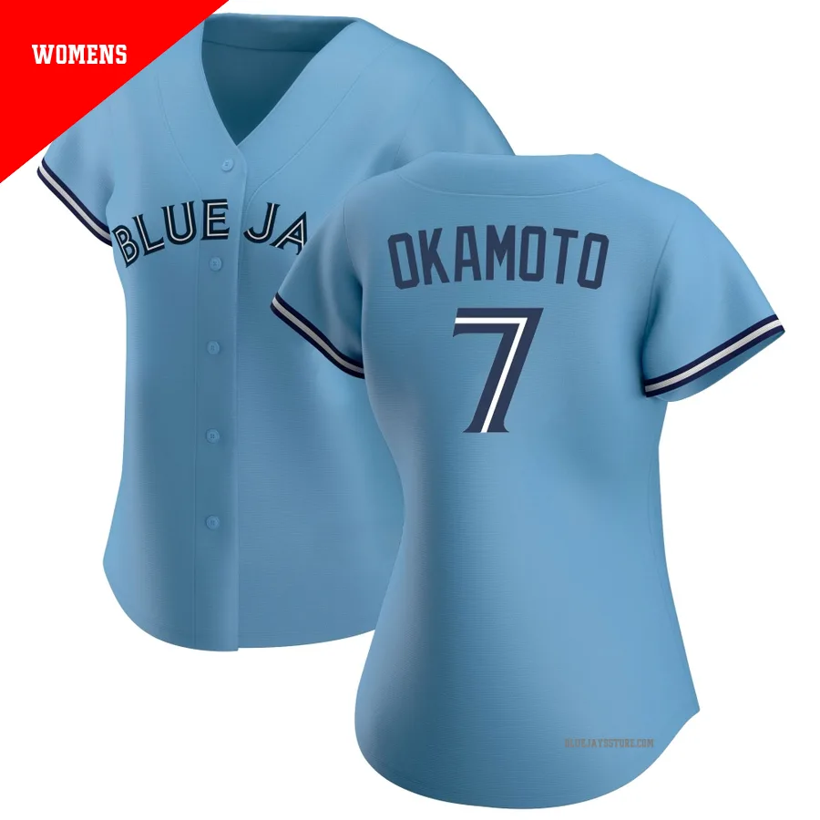 Women's Toronto Blue Jays Kazuma Okamoto ＃7 Blue Replica Jersey