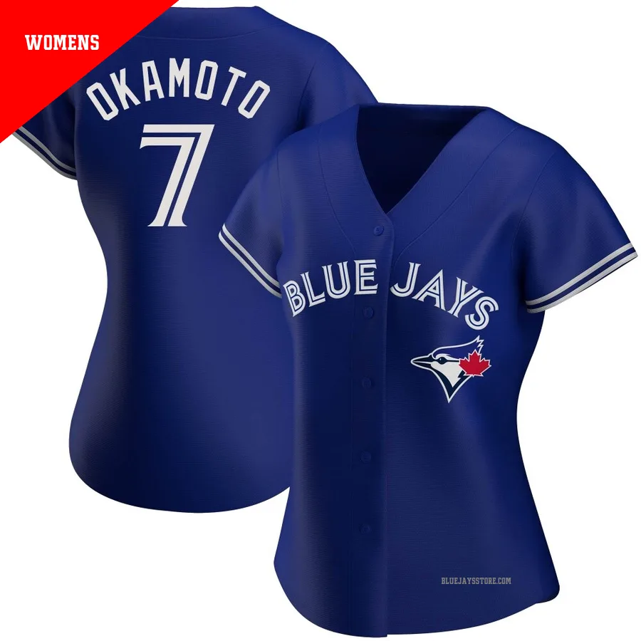 Women's Toronto Blue Jays Kazuma Okamoto ＃7 Royal Replica Alternate Jersey