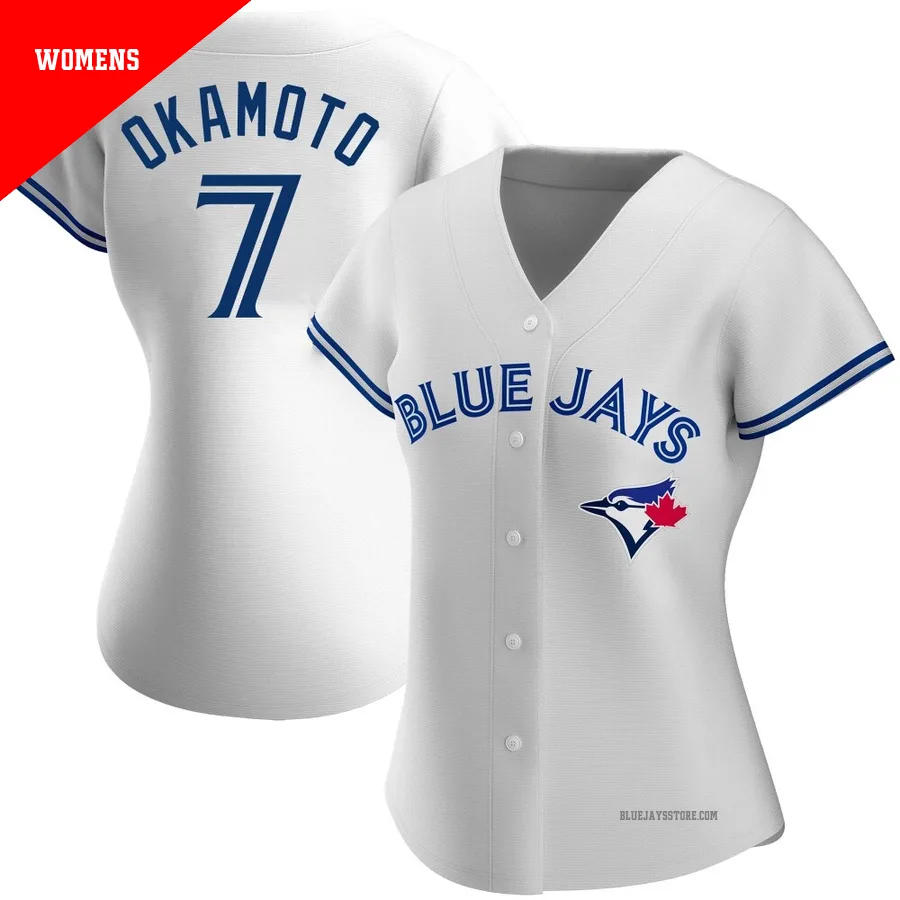 Women's Toronto Blue Jays Kazuma Okamoto ＃7 White Authentic Home Jersey