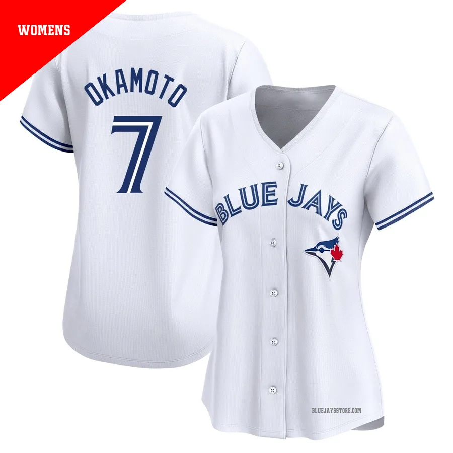 Women's Toronto Blue Jays Kazuma Okamoto ＃7 White Limited Home Jersey
