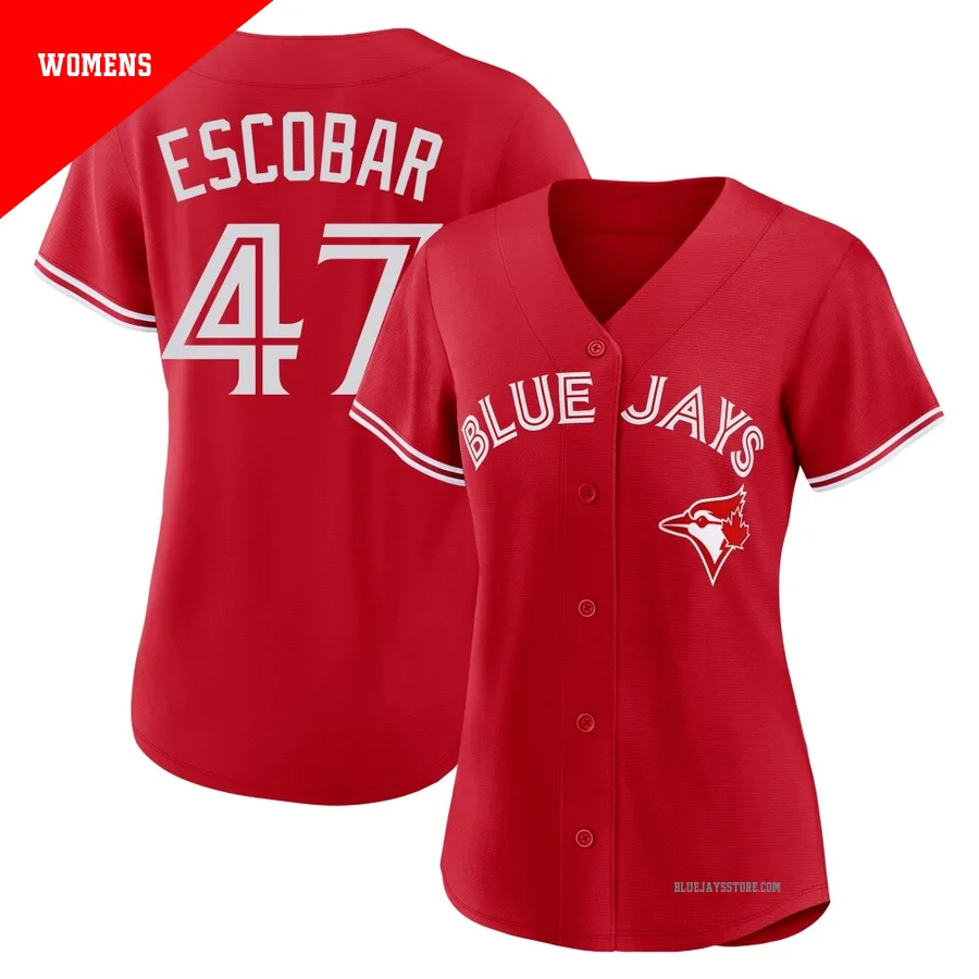 Women's Toronto Blue Jays Kelvim Escobar ＃47 Red Replica Canada Day Jersey