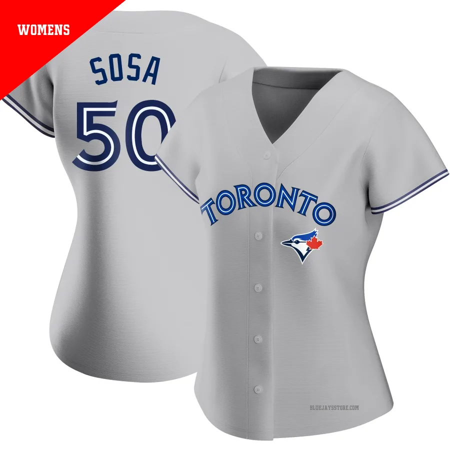 Women's Toronto Blue Jays Lenyn Sosa ＃50 Gray Replica Road Jersey