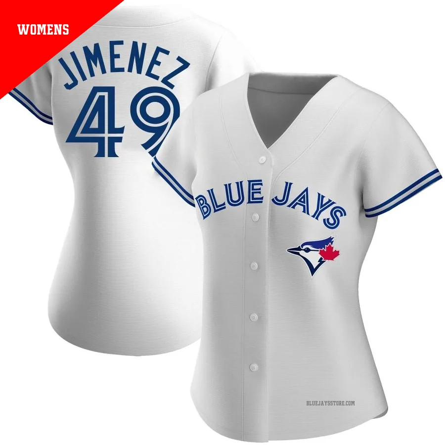 Women's Toronto Blue Jays Leo Jimenez ＃49 White Authentic Home Jersey