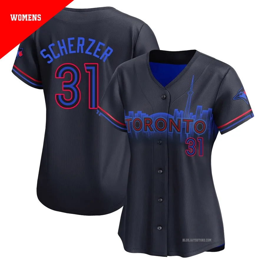 Women's Toronto Blue Jays Max Scherzer ＃31 Black Limited 2024 City Connect Jersey