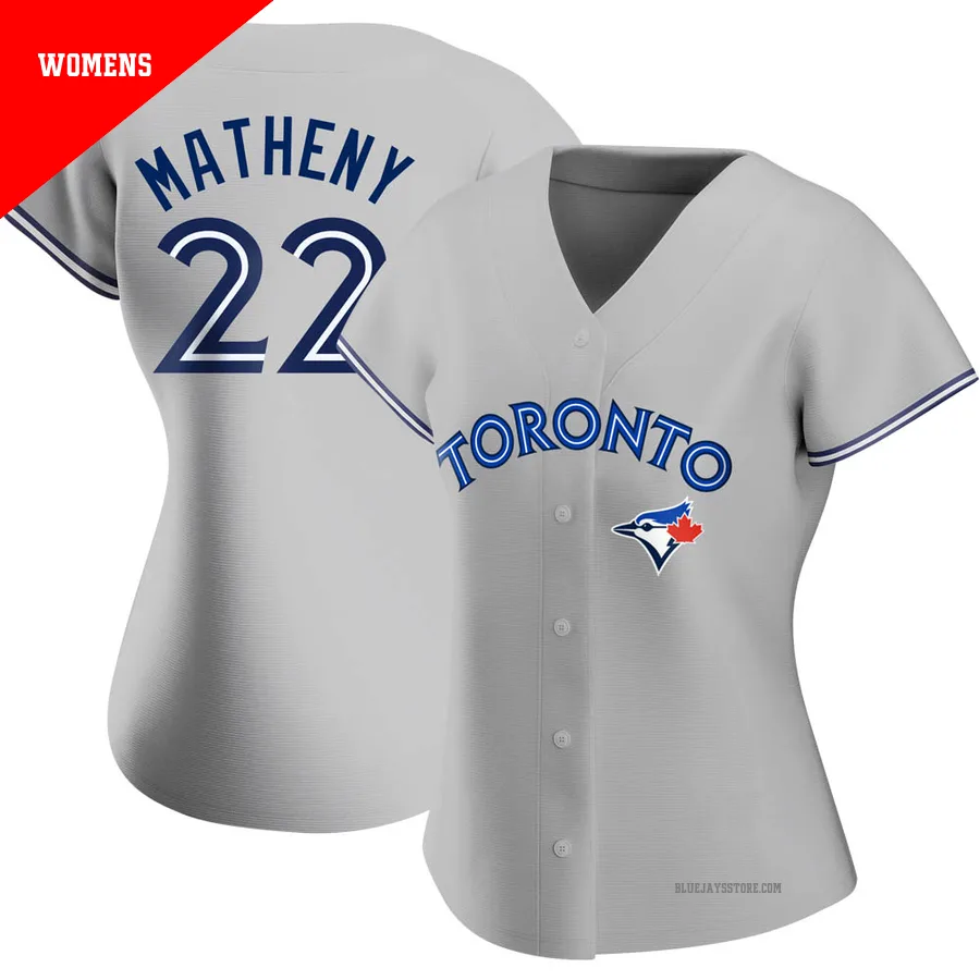 Women's Toronto Blue Jays Mike Matheny ＃22 Gray Authentic Road Jersey