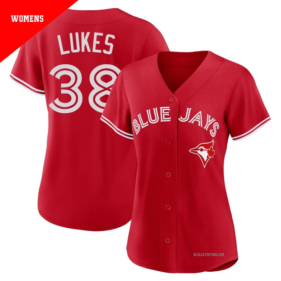 Women's Toronto Blue Jays Nathan Lukes ＃38 Red Replica Canada Day Jersey