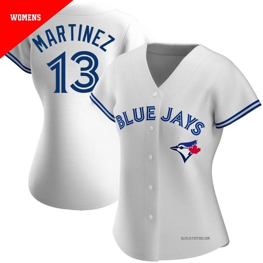 Women's Toronto Blue Jays Orelvis Martinez ＃13 White Authentic Home Jersey