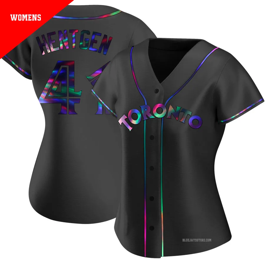 Women's Toronto Blue Jays Pat Hentgen ＃41 Black Replica Holographic Alternate Jersey