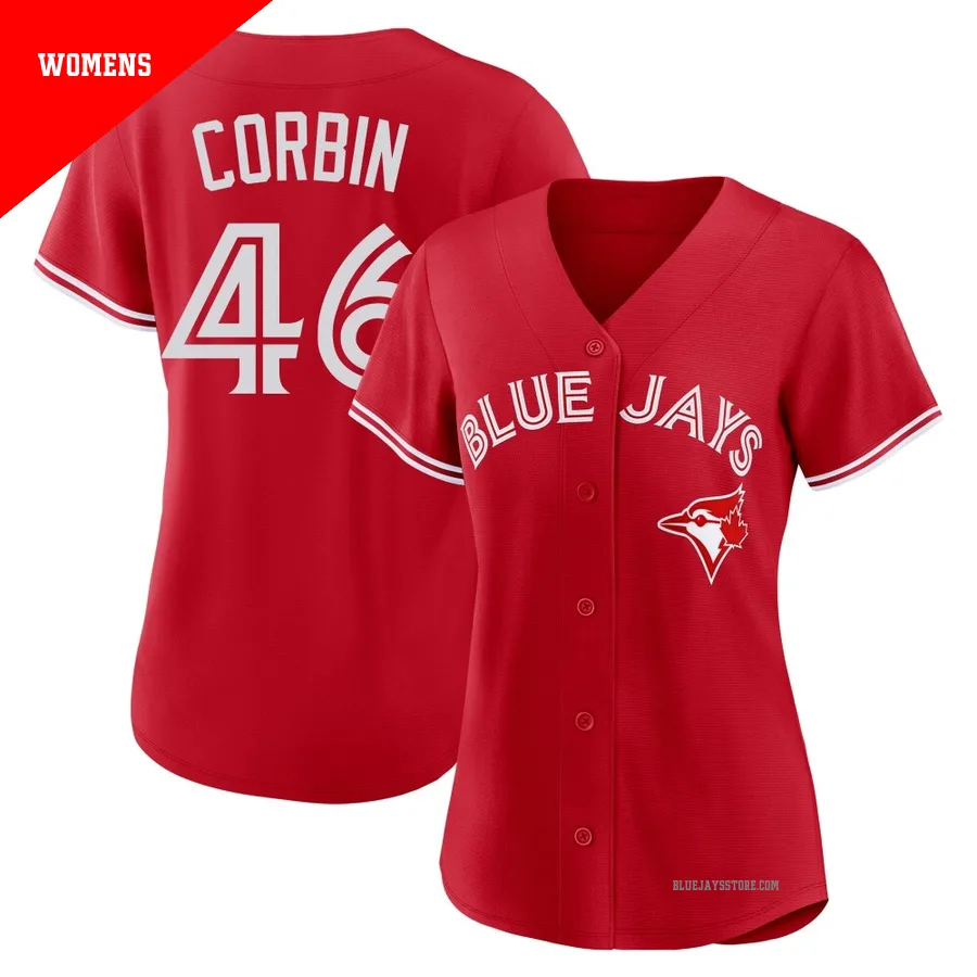 Women's Toronto Blue Jays Patrick Corbin ＃46 Red Replica Canada Day Jersey