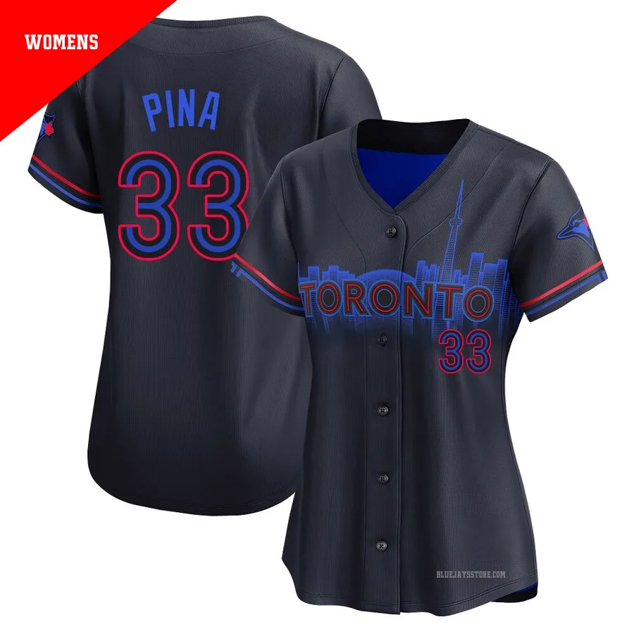 Women's Toronto Blue Jays Robinson Pina ＃33 Black Limited 2024 City Connect Jersey