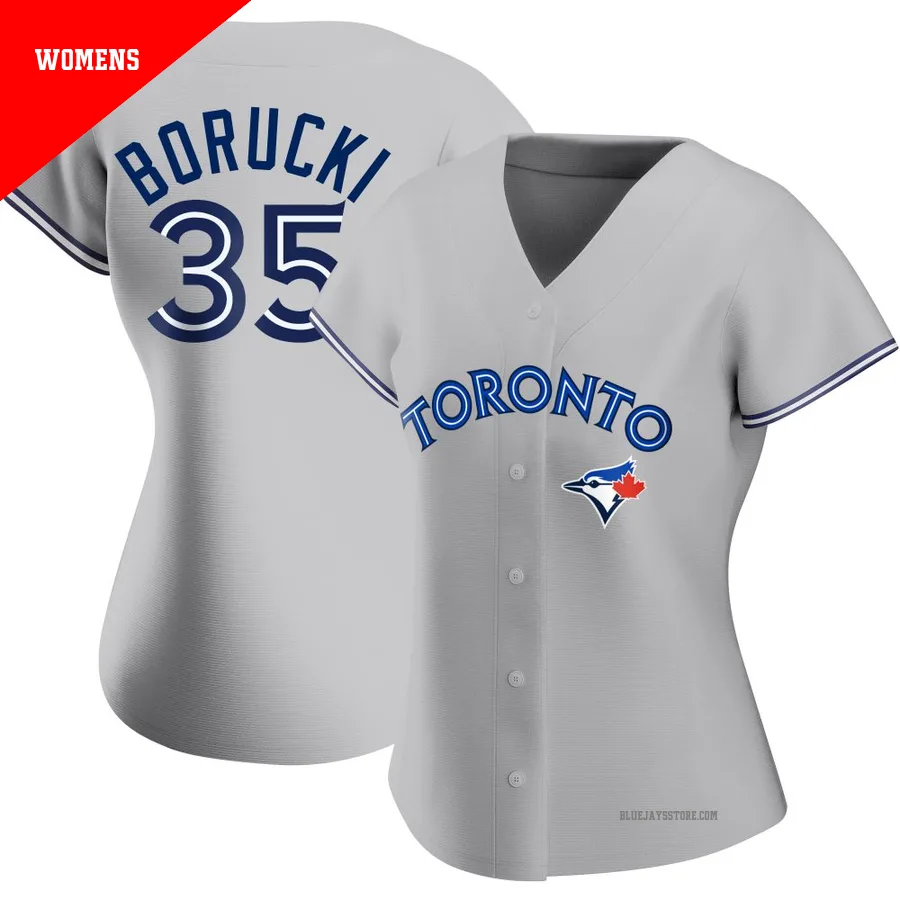 Women's Toronto Blue Jays Ryan Borucki ＃35 Gray Replica Road Jersey