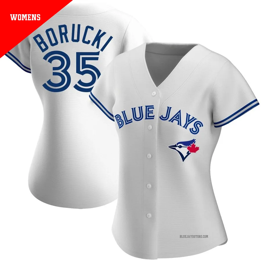 Women's Toronto Blue Jays Ryan Borucki ＃35 White Authentic Home Jersey