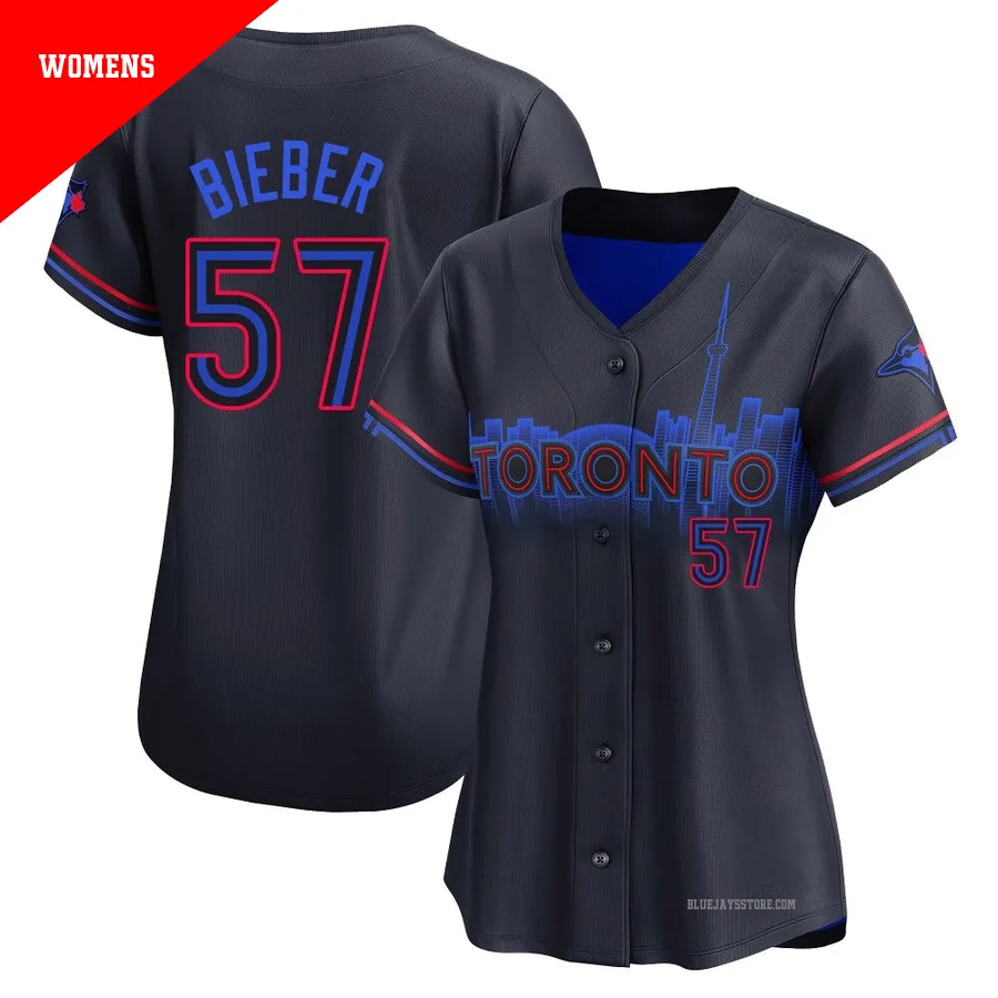 Women's Toronto Blue Jays Shane Bieber ＃57 Black Limited 2024 City Connect Jersey
