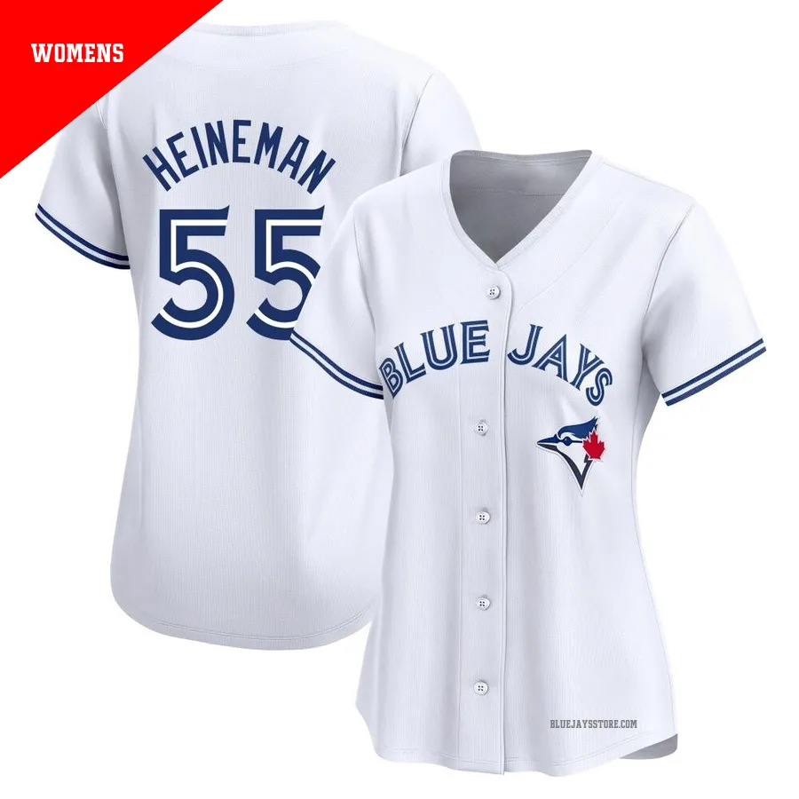 Women's Toronto Blue Jays Tyler Heineman ＃55 White Limited Home Jersey