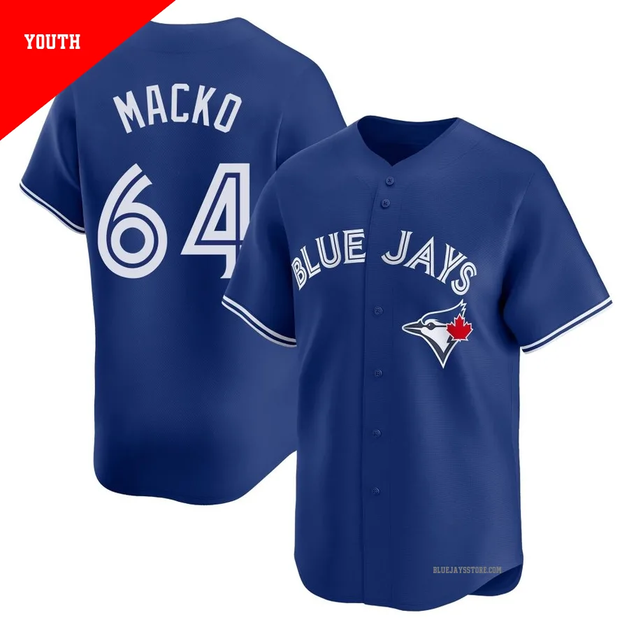 Youth Toronto Blue Jays Adam Macko ＃64 Royal Limited Alternate Jersey