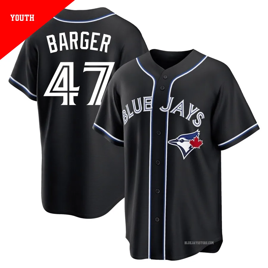 Youth Toronto Blue Jays Addison Barger ＃47 Black Replica Fashion Out Jersey