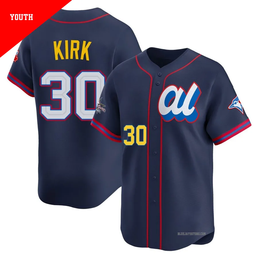 Youth Toronto Blue Jays Alejandro Kirk ＃30 Navy Limited American League 2025 All-Star Edition Jersey